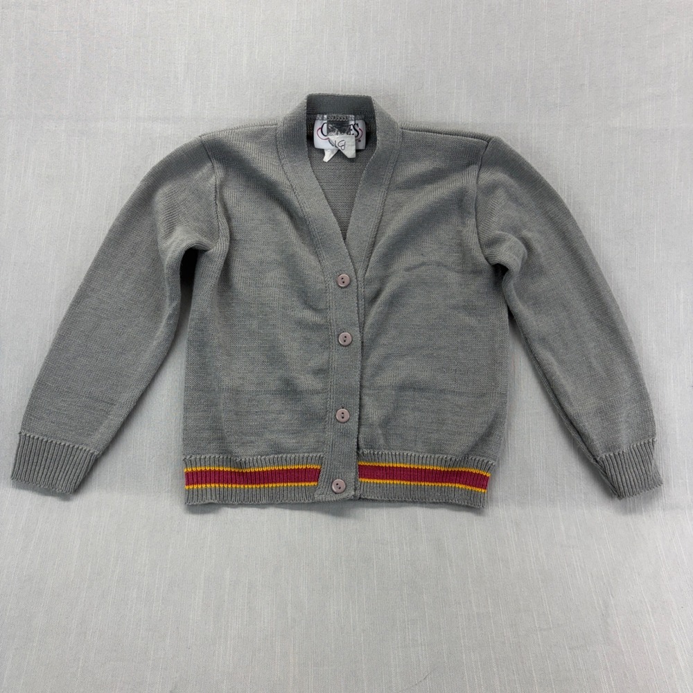 Charades Harry Potter Hermione Cardigan Girls Size 6 Gray Gryffindor Stripe